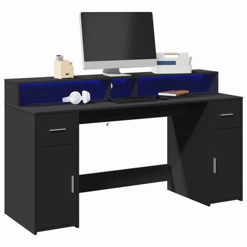 vidaXL Bureau met LED-verlichting 160x55x91 cm bewerkt hout, Huis en Inrichting, Bureaus, Nieuw, Verzenden