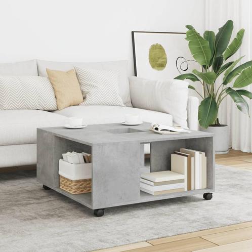 vidaXL Salontafel 80x80x40 cm bewerkt hout betongrijs, Huis en Inrichting, Tafels | Salontafels, 50 tot 100 cm, Nieuw, Overige houtsoorten
