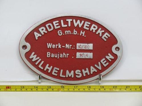 EisenbahnSchild Ardeltwerke Wilhelmshaven 1954, Verzamelen, Spoorwegen en Tramwegen, Overige typen, Nieuw, Ophalen of Verzenden