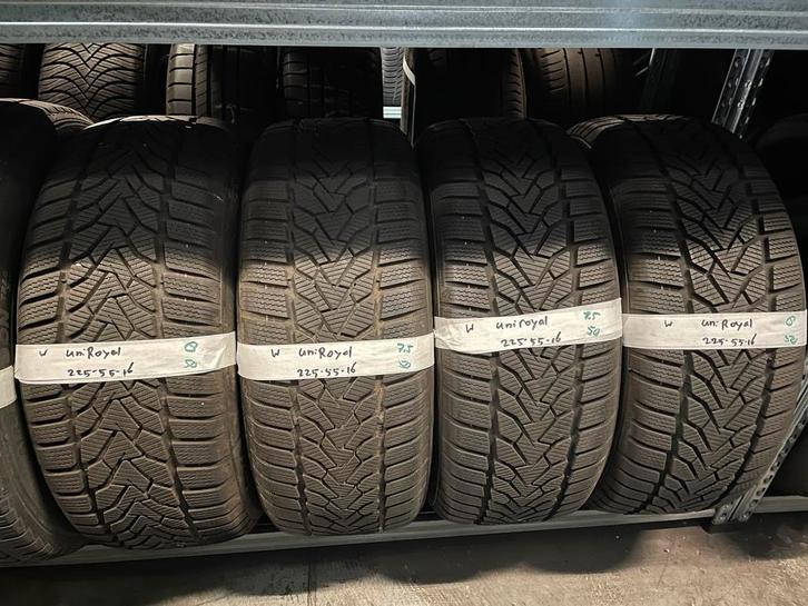 225-55-16 Uniroyal Winterbanden 8mm Incl Montage 225 55 16, Auto-onderdelen, Banden en Velgen, 16 inch, Winterbanden, 225 mm, Personenwagen