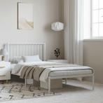 vidaXL Bedframe met hoofdbord metaal wit 100x190 cm, 100 cm, Eenpersoons, Verzenden, Wit