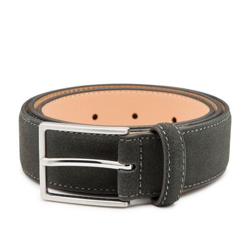 Suède heren riem Bobby – grijs - 3,5cm breed - Maat: 85 cm, Kleding | Heren, Riemen en Ceinturen, Minder dan 95 cm, Echt leder