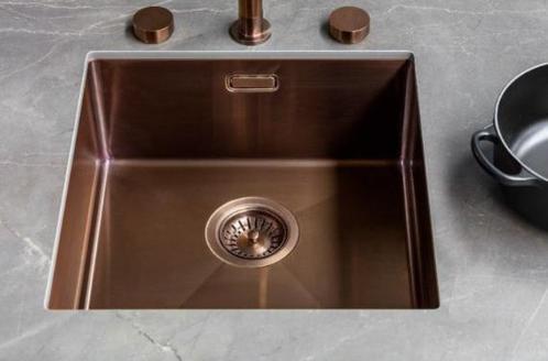 Lanesto Copper 311615CP Enkele Keukenspoelbak 50 x 40, Doe-het-zelf en Verbouw, Sanitair, Wastafel, Nieuw, Koper, Ophalen of Verzenden
