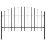 vidaXL Tuinhek met speren bovenkant (1-1,25)x1,7 m staal, Verzenden, Nieuw, IJzer, 1 tot 2 meter