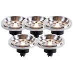 Set van 5 GU10 dimbare LED lampen AR111 11W 810 lm 2700K, Nieuw