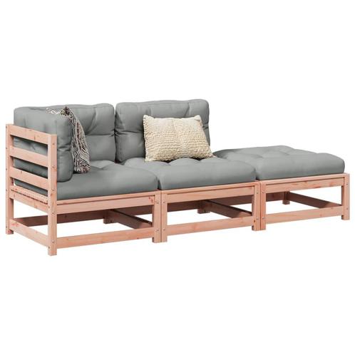 vidaXL 3-delige Loungeset met kussens massief douglas, Tuin en Terras, Tuinsets en Loungesets, Loungeset, Nieuw, Verzenden