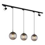 Plafondlamp Railsysteem BLAMA E27 Matt zwart 3-Lichts Smoked, Ophalen of Verzenden, Nieuw, Metaal