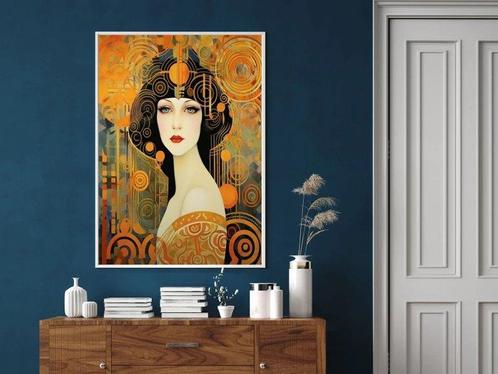 I_KONIQ (1969) - Orange and Gold Art nouveau Woman XXL, Huis en Inrichting, Overige Huis en Inrichting