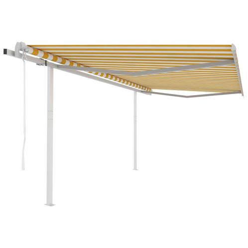 vidaXL Luifel automatisch uittrekbaar met palen 4,5x3,5 m, Tuin en Terras, Zonneschermen, Nieuw, Verzenden