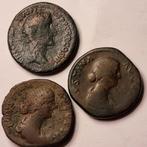 Romeinse Rijk. Lot of 3 Sestertii (Antoninus Pius and 2 x