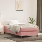 vidaXL Boxspring met matras fluweel roze 100x200 cm, Huis en Inrichting, 100 cm, Eenpersoons, Verzenden, Nieuw