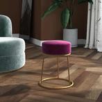 vidaXL Hocker rond fluweel paars, Verzenden, Nieuw