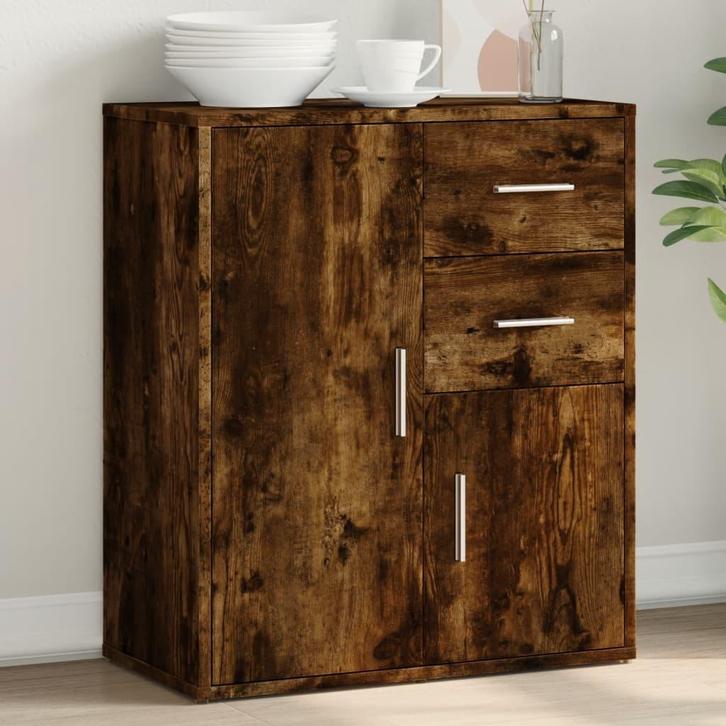 vidaXL Dressoir 60x31x70 cm bewerkt hout gerookt, Huis en Inrichting, Kasten | Dressoirs, 25 tot 50 cm, Nieuw, 50 tot 100 cm, Overige houtsoorten