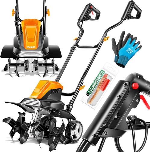 MASKO® Elektrische Motorhak - Tuinfrees - 1500W - Oranje, Doe-het-zelf en Verbouw, Gereedschapskisten, Nieuw, Verzenden
