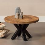 Salontafel Mangohout Rond Tara 70 cm, Huis en Inrichting, Tafels | Salontafels, Verzenden, Rond, Nieuw, Industriële meubels