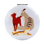 Spiegeltje Make-Up Compact Klep - Feline Fine Cats - Blauw -, Huis en Inrichting, Woonaccessoires | Spiegels, Ophalen of Verzenden