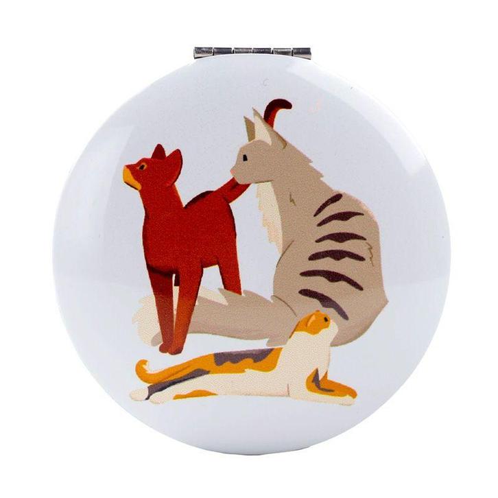 Spiegeltje Make-Up Compact Klep - Feline Fine Cats - Blauw -, Huis en Inrichting, Woonaccessoires | Spiegels, Nieuw, Ophalen of Verzenden
