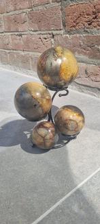 Set van 4 Golden Healer met Pyriet bollen + standaard – 1836, Verzamelen, Mineralen en Fossielen