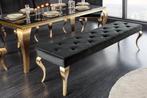 Design bank MODERN BAROK 175cm zwart fluweel goud roestvrij, Ophalen of Verzenden, Nieuw
