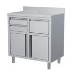 Combisteel Koffiewerkbank | RVS | Draaideuren + Afkloplade +, Ophalen of Verzenden, Nieuw in verpakking