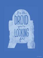 Kunstdruk Star Wars - Silhouette Quotes R2D2 30x40cm, Verzenden, Nieuw