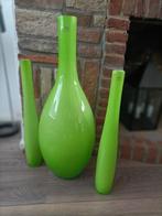 Fidrio - Flesvaas (3) - flesvaas - lime-glass - Set van 3, Antiek en Kunst