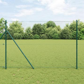 vidaXL Hexagon Tuinhek Groen 1,6x100 m Staal beschikbaar voor biedingen