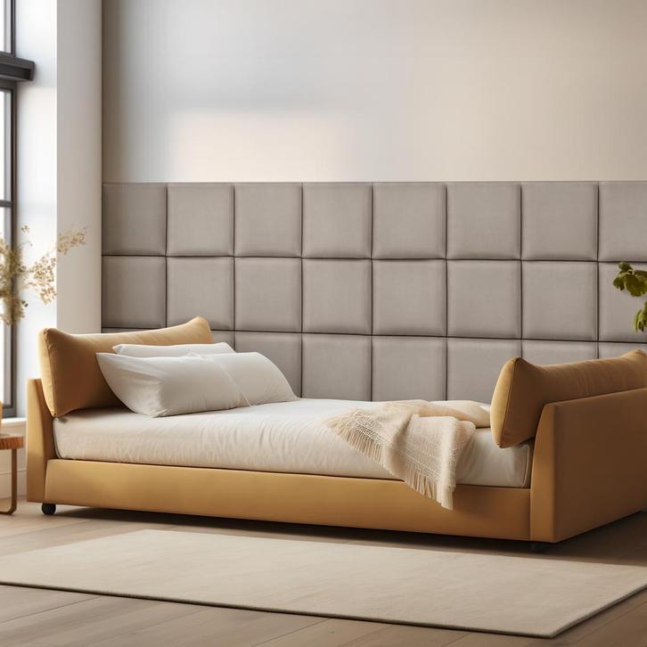 Gestoffeerde wandpanelen Carpino set van 4 fluweel 30x30 cm, Doe-het-zelf en Verbouw, Platen en Panelen, Verzenden