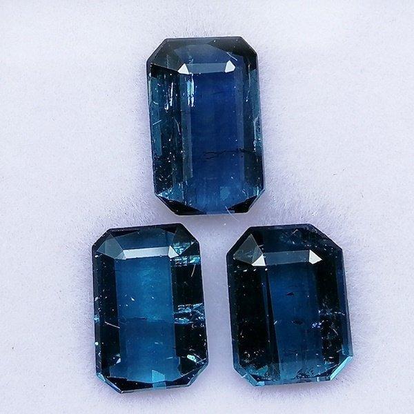 3 pcs Blauw Toermalijn - 2.76 ct - Instituto Gemólogico, Sieraden, Tassen en Uiterlijk, Edelstenen