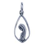 Zilveren Heilige Maagd Maria ovaal ketting hanger, Verzenden, Nieuw