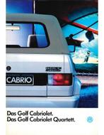 1987 VOLKSWAGEN GOLF CABRIOLET BROCHURE DUITS, Nieuw, Volkswagen, Author