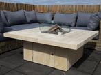 Handgemaakte vuurtafel steigerhout op gas met inbouwbrander~