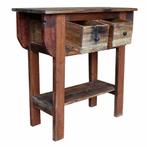 vidaXL Wandtafel 80x35x80 cm gemengd gerecycled hout, Huis en Inrichting, Verzenden, Nieuw
