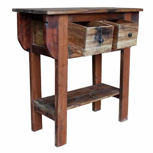 vidaXL Wandtafel 80x35x80 cm gemengd gerecycled hout, Huis en Inrichting, Tafels | Bijzettafels, Nieuw, Verzenden