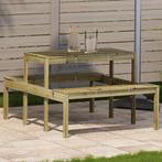 vidaXL Picknicktafel 110x134x75 cm geïmpregneerd grenenhout, Verzenden, Nieuw