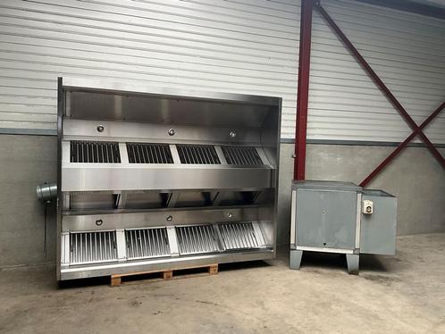 RVS Afzuigkap Eilandkap Dampkap met lamellen filters 250 cm, Zakelijke goederen, Horeca | Keukenapparatuur, Gebruikt, RVS Meubilair