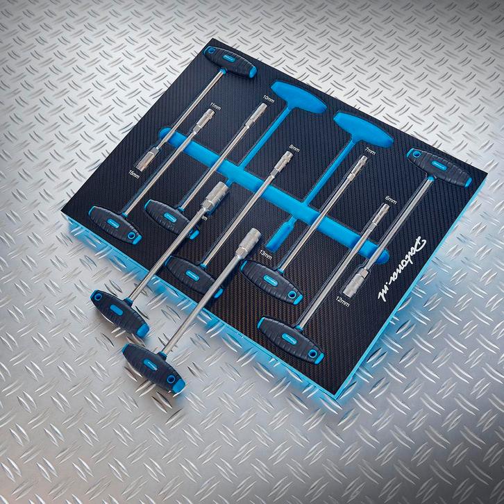 Datona 9-delige doppenset met T-greep in PRO softmodule -, Doe-het-zelf en Verbouw, Gereedschap | Handgereedschap, Nieuw, Ophalen of Verzenden
