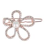 Haarspeld Clip Bloem Strass Parel Goud, Verzenden, Nieuw