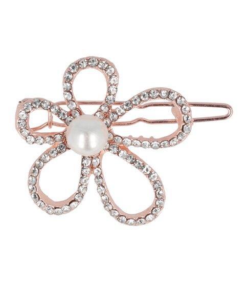 Haarspeld Clip Bloem Strass Parel Goud, Sieraden, Tassen en Uiterlijk, Uiterlijk | Haarverzorging, Verzenden