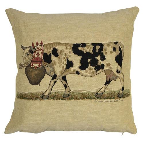 gobelin kussen almabtrieb koebel spikkel 45x45cm, Huis en Inrichting, Woonaccessoires | Overige, Verzenden