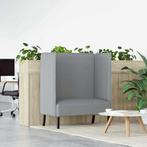 vidaXL Hoge Rug Bank Lichtgrijs 109 x 56 x 121 cm Stof, Huis en Inrichting, Verzenden, Nieuw, Stof, Minder dan 150 cm
