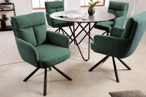 Draaibare retro stoel BIG GEORGE groen met armleuningen en, Huis en Inrichting, Stoelen, Ophalen of Verzenden