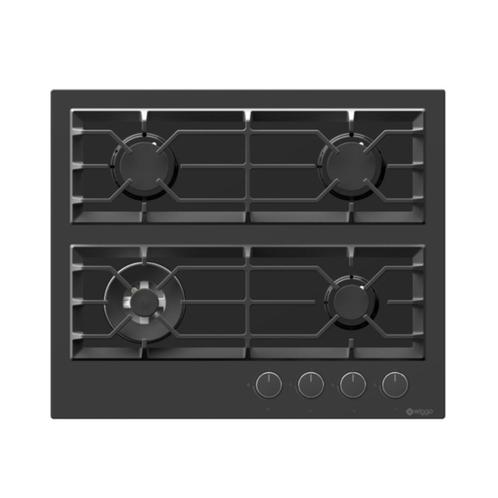 Wiggo WH-G634GR(B) - Inbouw gaskookplaat met Wok - 60cm - Zw, Witgoed en Apparatuur, Kookplaten, Nieuw, Verzenden