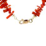 Vintage bloedkoraal collier met gouden sluiting 14 krt, Ophalen of Verzenden, Nieuw