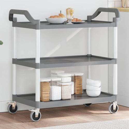 vidaXL Trolley 3-laags 99x50x96 cm aluminium grijs, Huis en Inrichting, Keuken | Keukenbenodigdheden, Nieuw, Verzenden