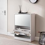 [en.casa] Schoenenkast Kragerø met spiegels 80x60x24 cm wit, Huis en Inrichting, Kasten | Schoenenkasten, Verzenden, Nieuw