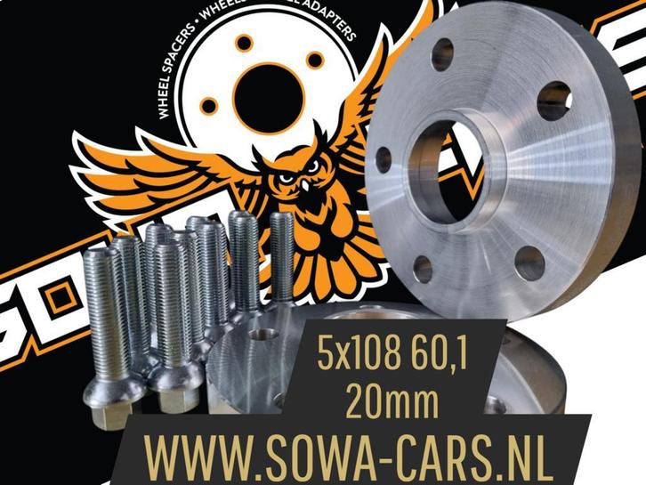 Spacers 20mm Renault Clio Sport Megane 5x108 60,1, Auto diversen, Tuning en Styling, Ophalen of Verzenden