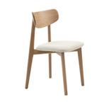 *WOONWINKEL* Eiken Eetkamerstoel Creme Boucle, Huis en Inrichting, Stoelen, Verzenden, Nieuw, Bruin