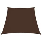 vidaXL Zonnezeil trapezium 3/5x4 m oxford stof bruin, Tuin en Terras, Zonneschermen, Verzenden, Nieuw