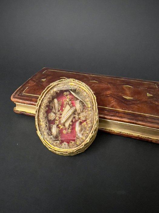 Reliekhouder - Glas, Kristal, Textiel - 1750-1800 -, Antiek en Kunst, Kunst | Niet-Westerse kunst